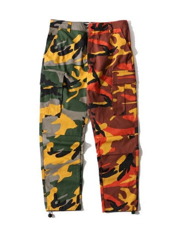 Pure Cotton Camouflage Overalls Men's Casual Pants