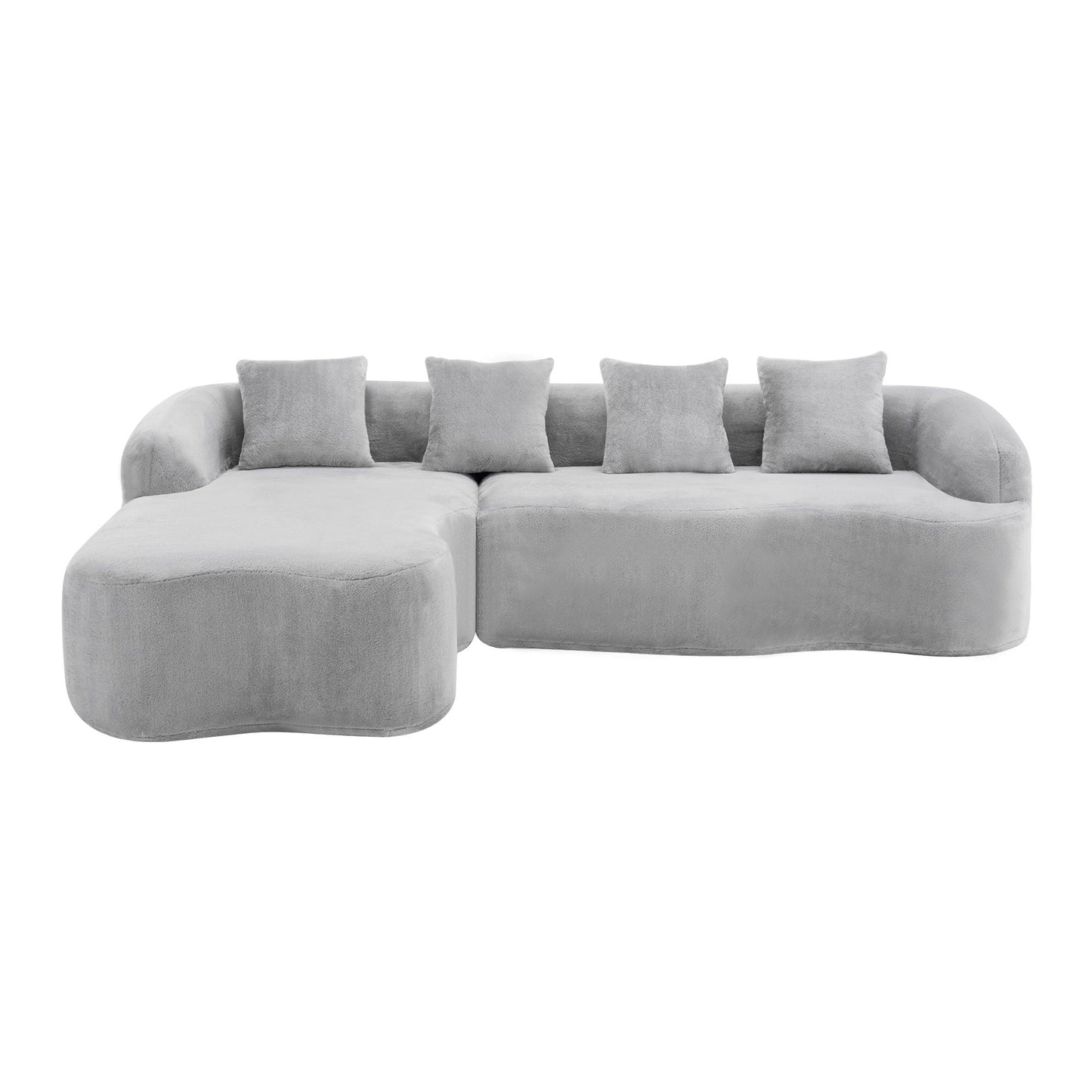 Modular L-Shape Sectional Sofa With Curved Chaise