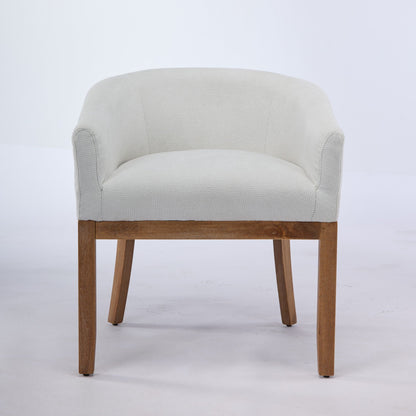 Mid Century Modern Upholstered Barrel Dining Chair with Arms