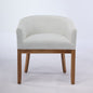 Mid Century Modern Upholstered Barrel Dining Chair with Arms