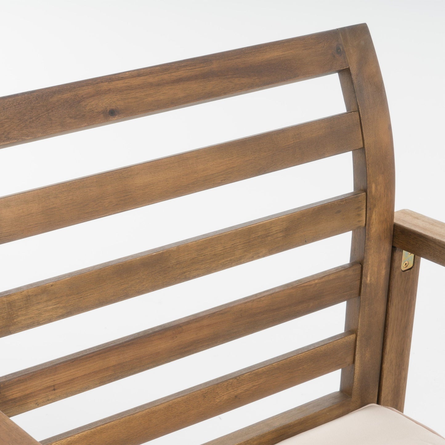 Outdoor Acacia Wood Club Chairs, 2-Piece Set - Natural Stained / White