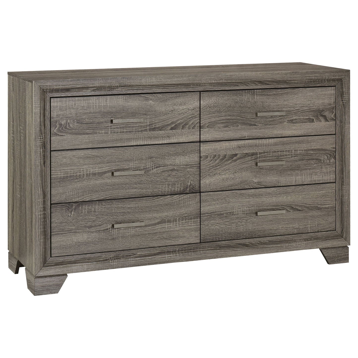 Funston - 4 Piece Queen Bedroom Set With Upholstered Headboard - Oak