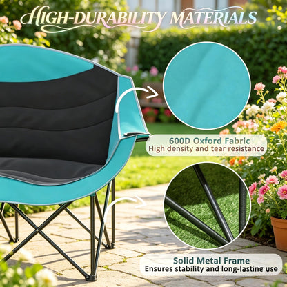 Foldable Outdoor Chair, Camping Chair, Outdoor Loveseat, Portable Hiking Chair