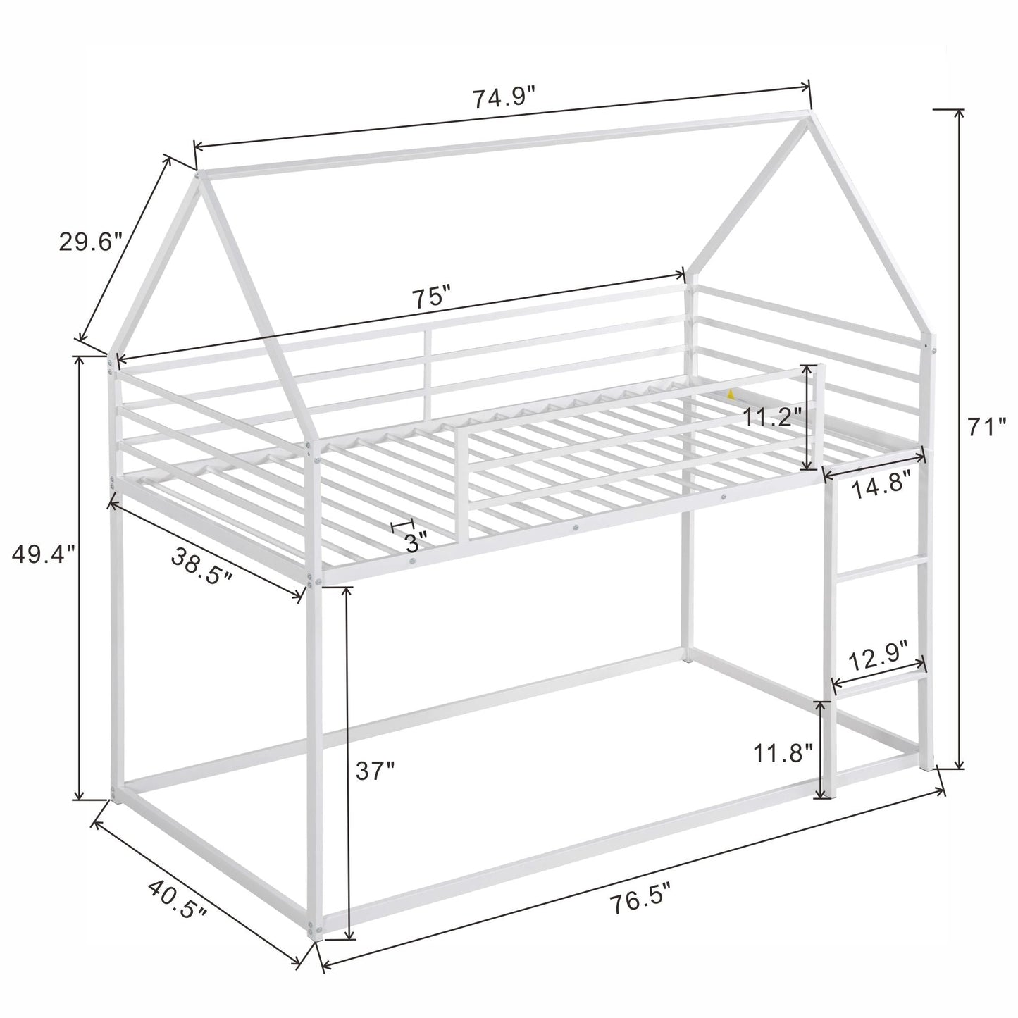 House Bunk Bed With Built In Ladder