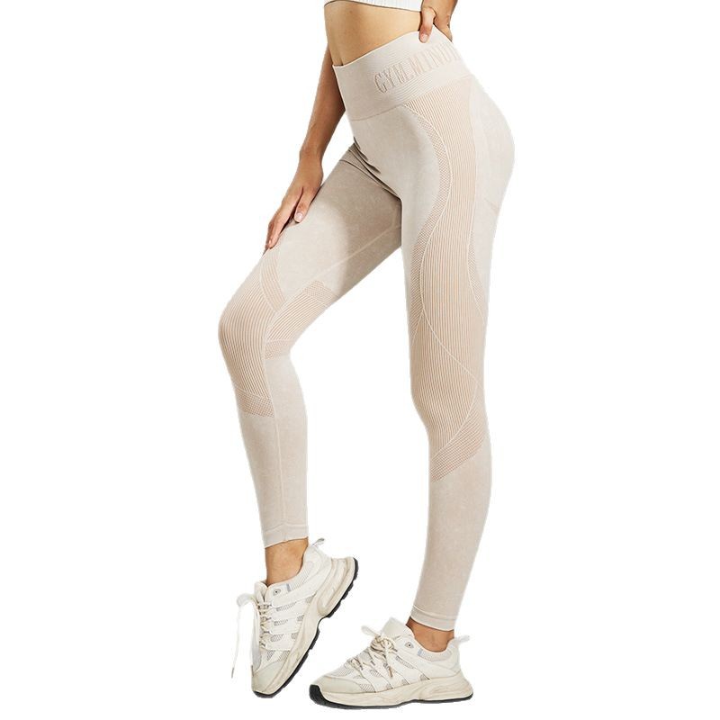 Womens Sand-Washed Quick-Dry Butt-Lifting Tight Fitness Pants Peach-Butt Yoga Pants