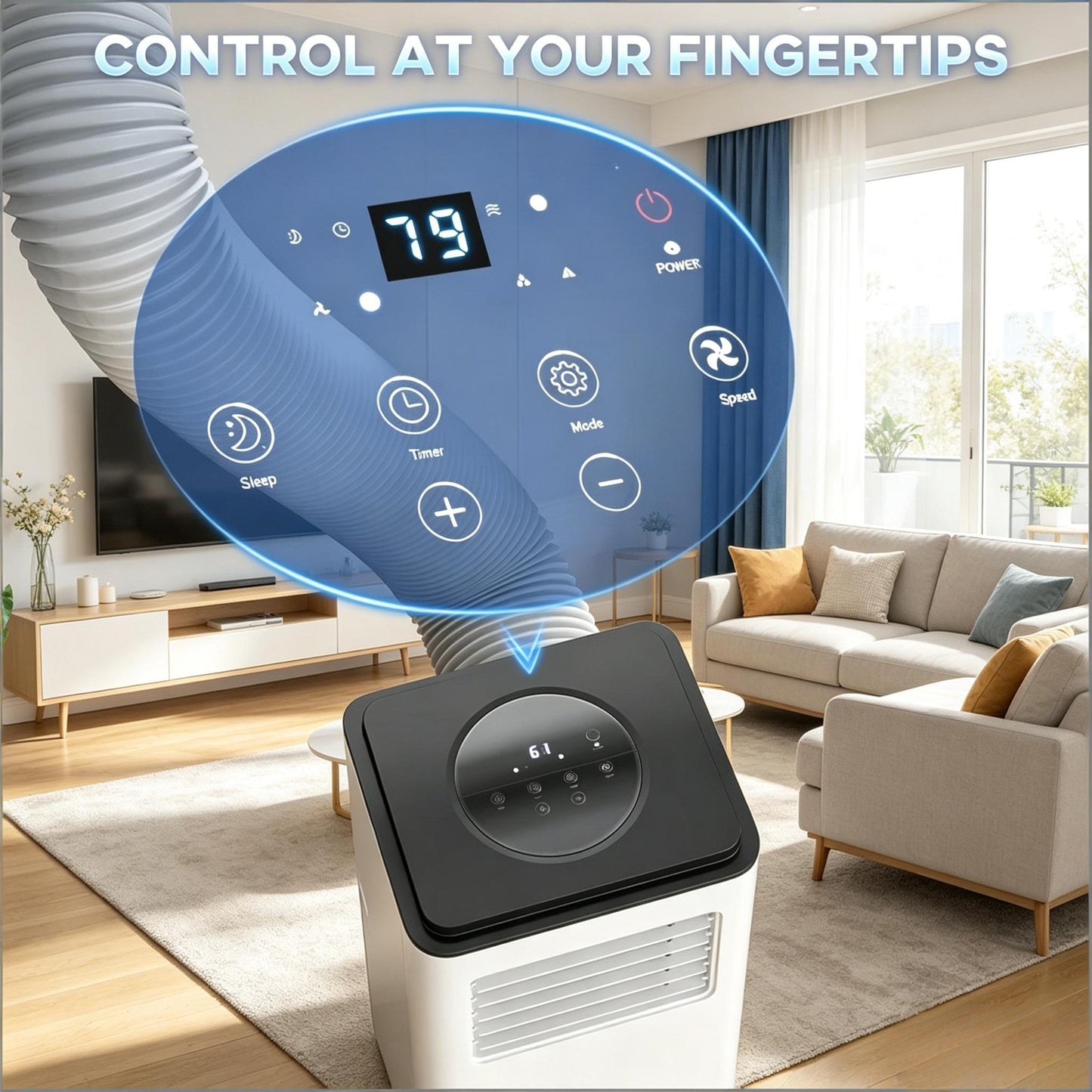 Portable Air Conditioner with Powerful Cooling and Multiple Modes