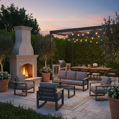 Modern Outdoor Sofa Set With Coffee Table