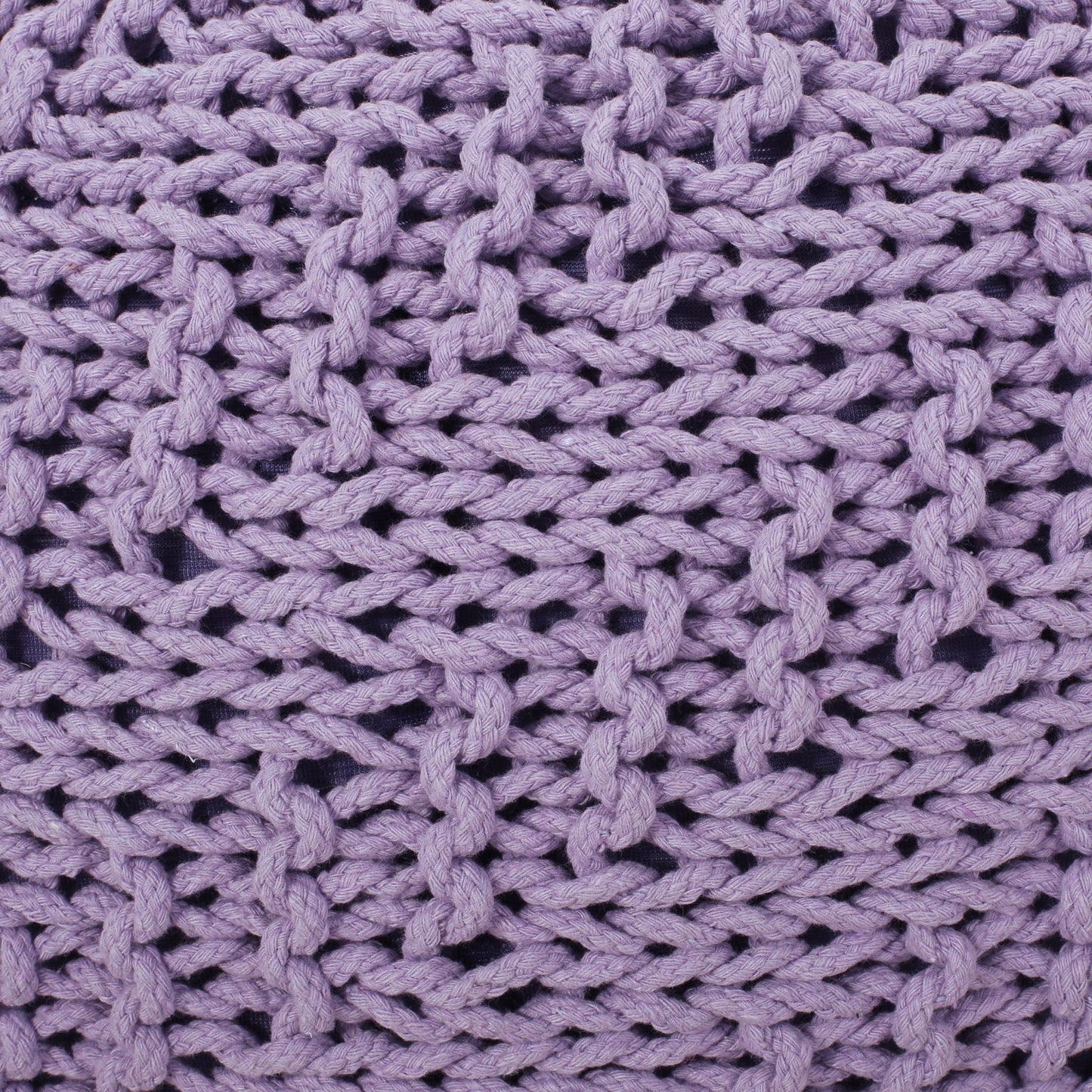 Bordeaux - Knitted Round Pouf Ottoman