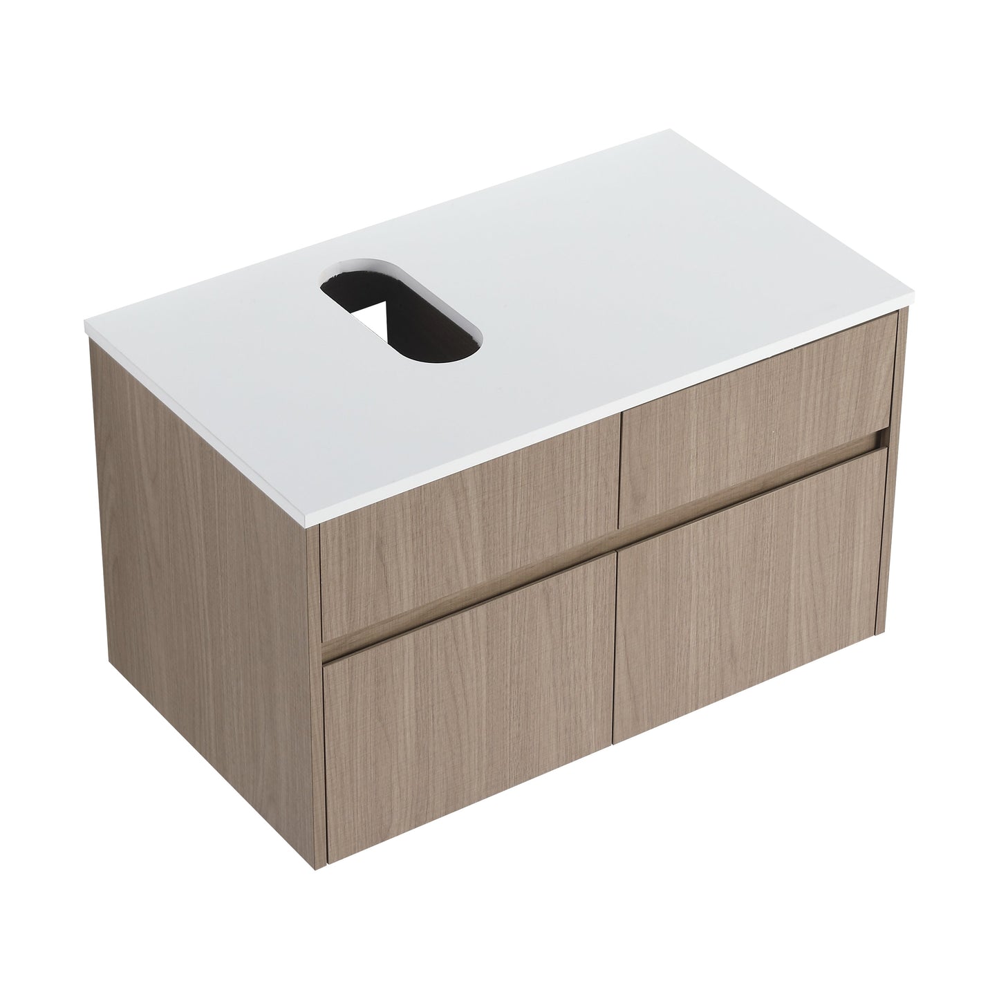 32-Inch Wall-Mounted Bathroom Vanity with Soft Close Doors and Drawer
