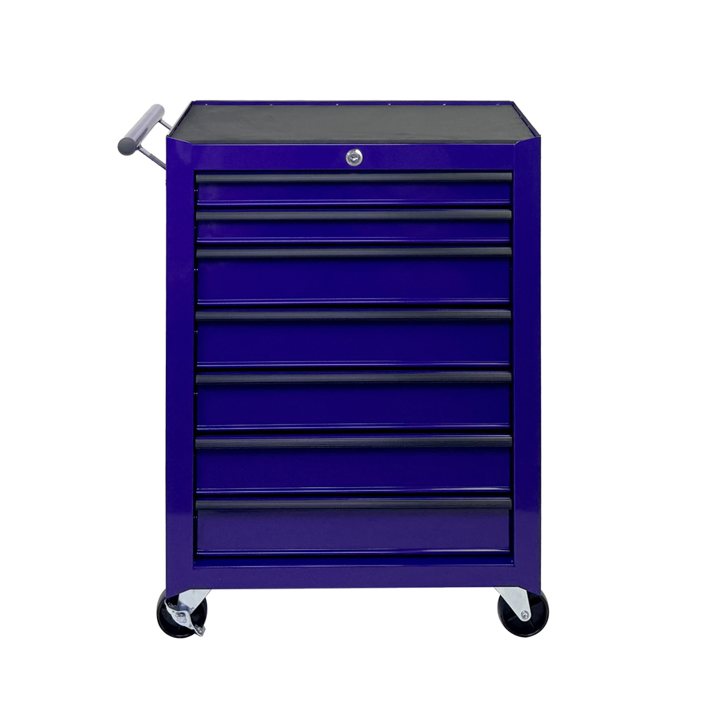 Rolling Metal Tool Chest with 7 Drawers, 20" Steel Cabinet - Purple