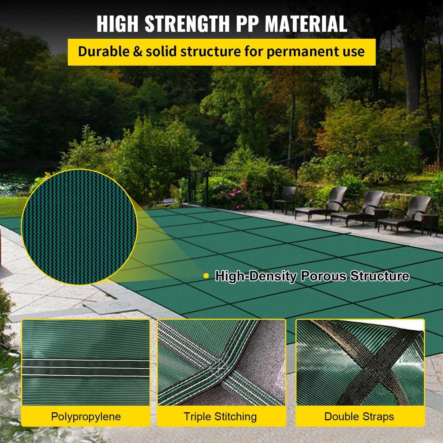 Pool Safety Cover Fits 20 x 38 ft Rectangle Inground Pools