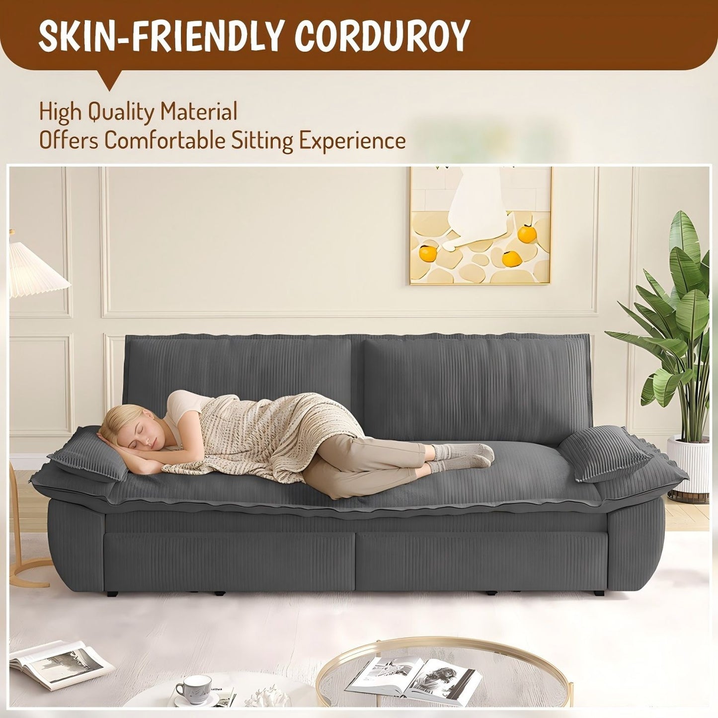 Queen Pull Out Bed, 3 In 1 Convertible Sleeper Sofa