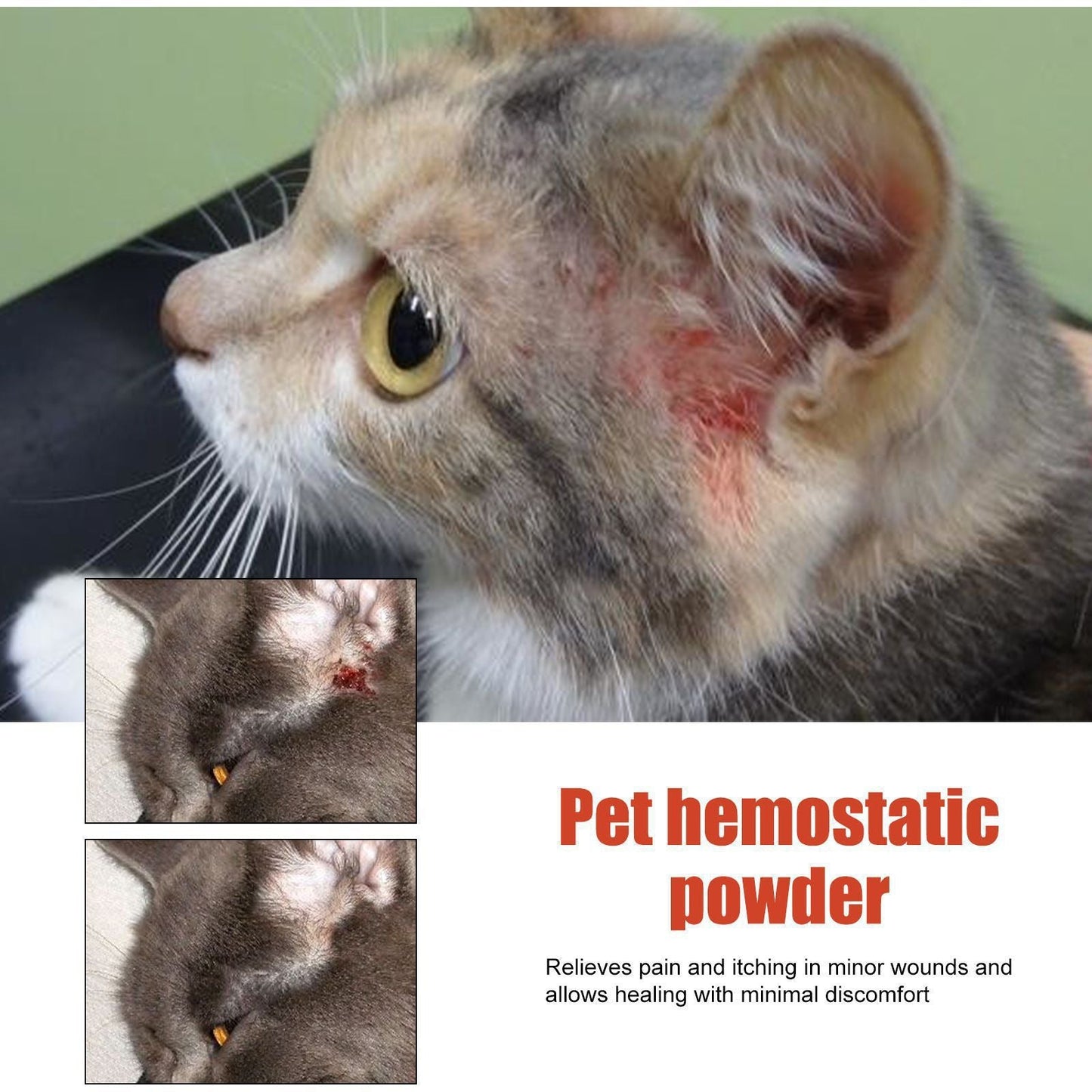 Yegbong Pet Hemostatic Powder Pet Wound Healing Powder Cat And Dog Skin Wound Cleaning Hemostatic Powder