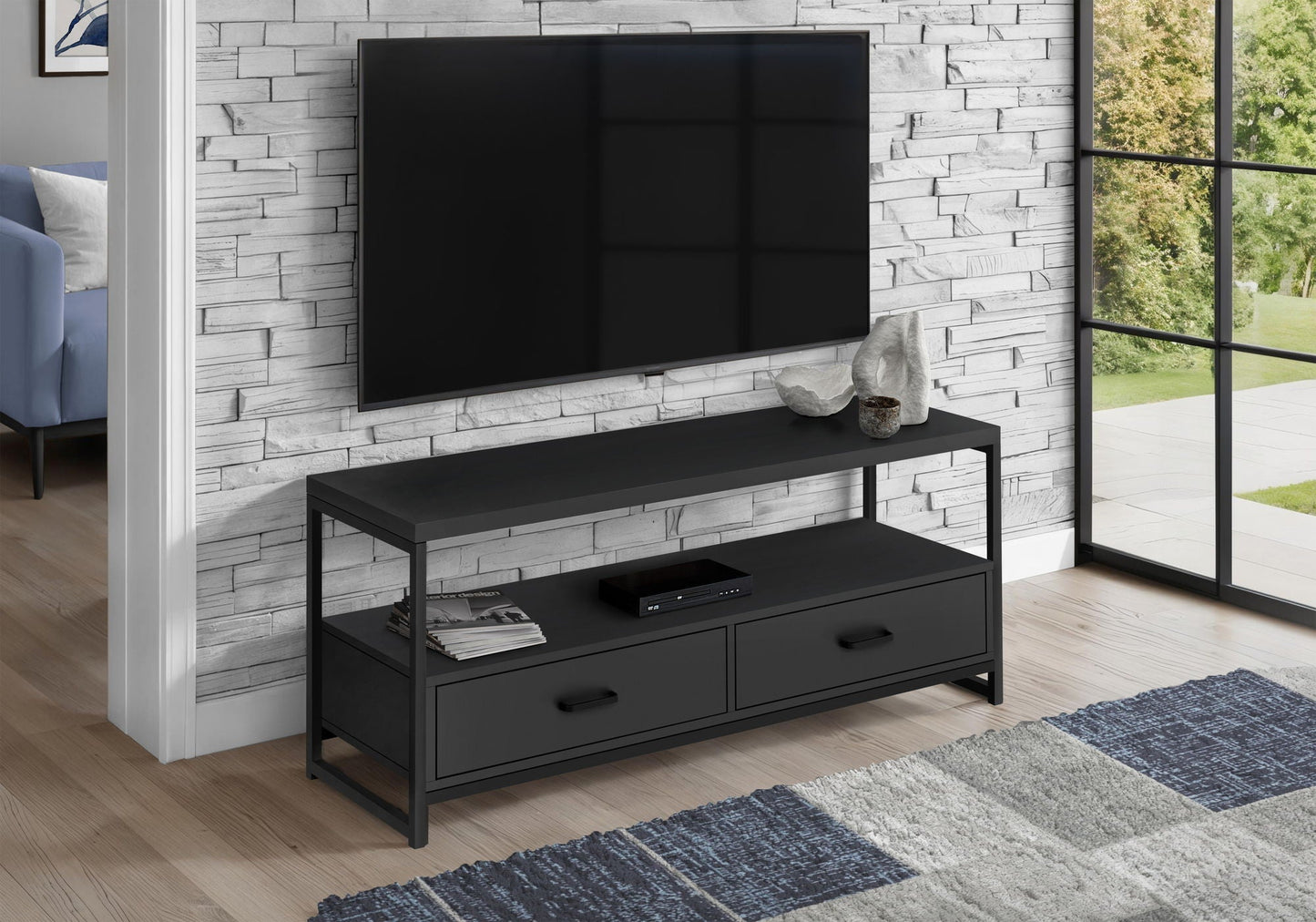 TV Stand Console Media Entertainment Center with Storage Drawers