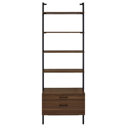 Owens 96-inch 4-shelf Storage Wall Bookshelf Walnut