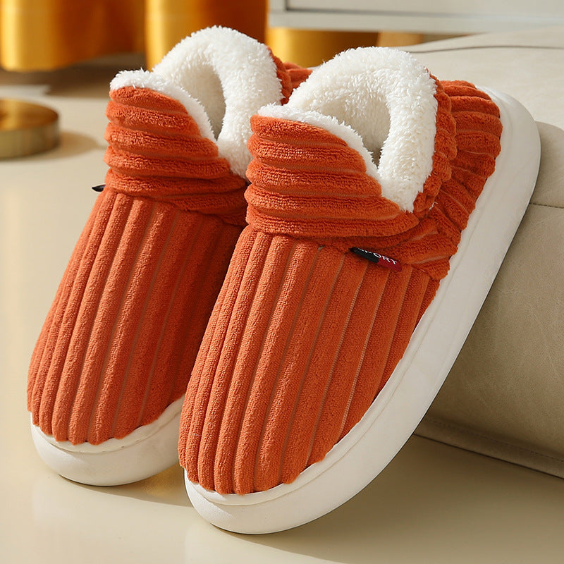 New Women Cotton Slippers  Slippers Warm Cotton Plush Shoes Fleece Fluffy
