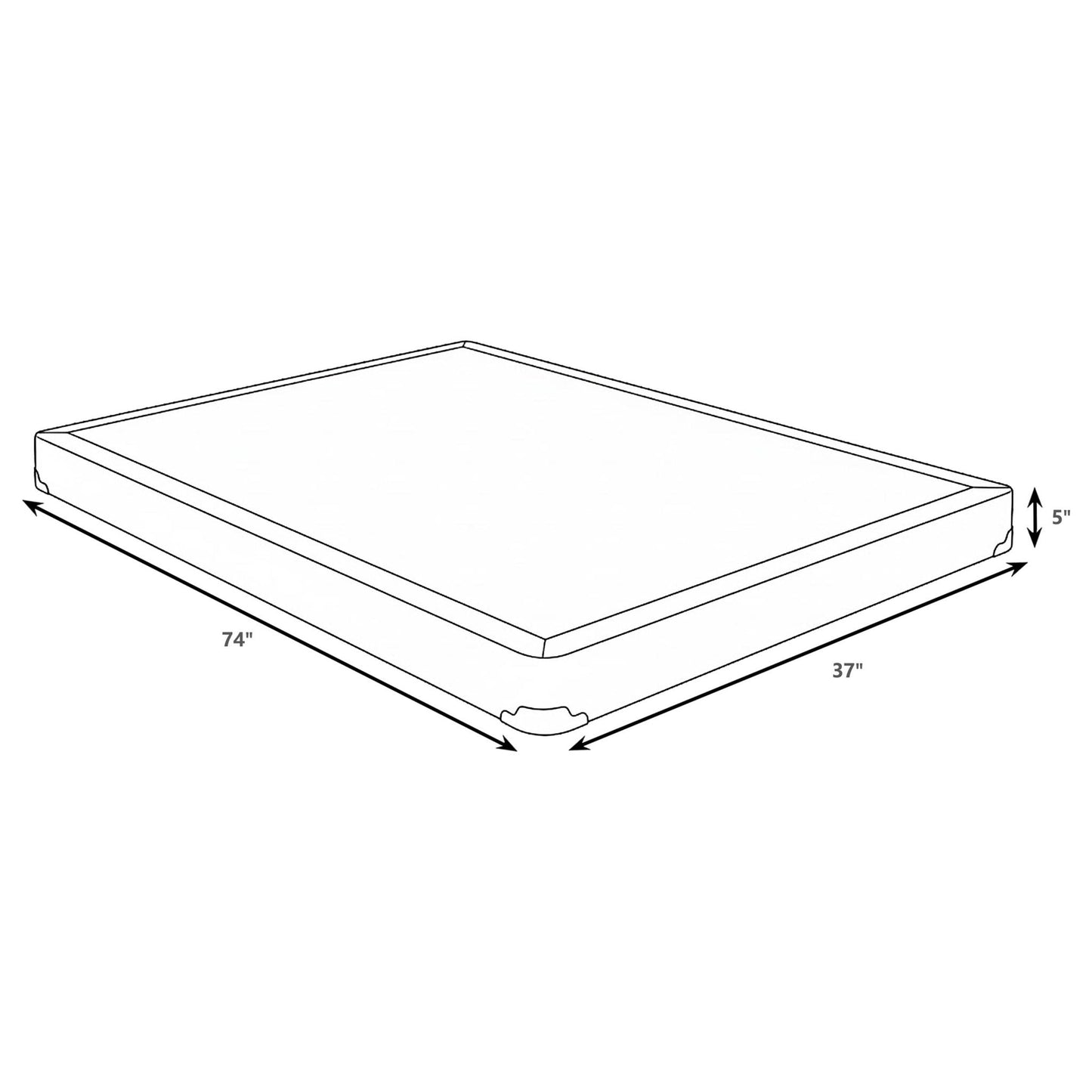 Maynard - Twin Low Profile Box Spring Foundation With Memory Foam Support And Breathable Design - Gray