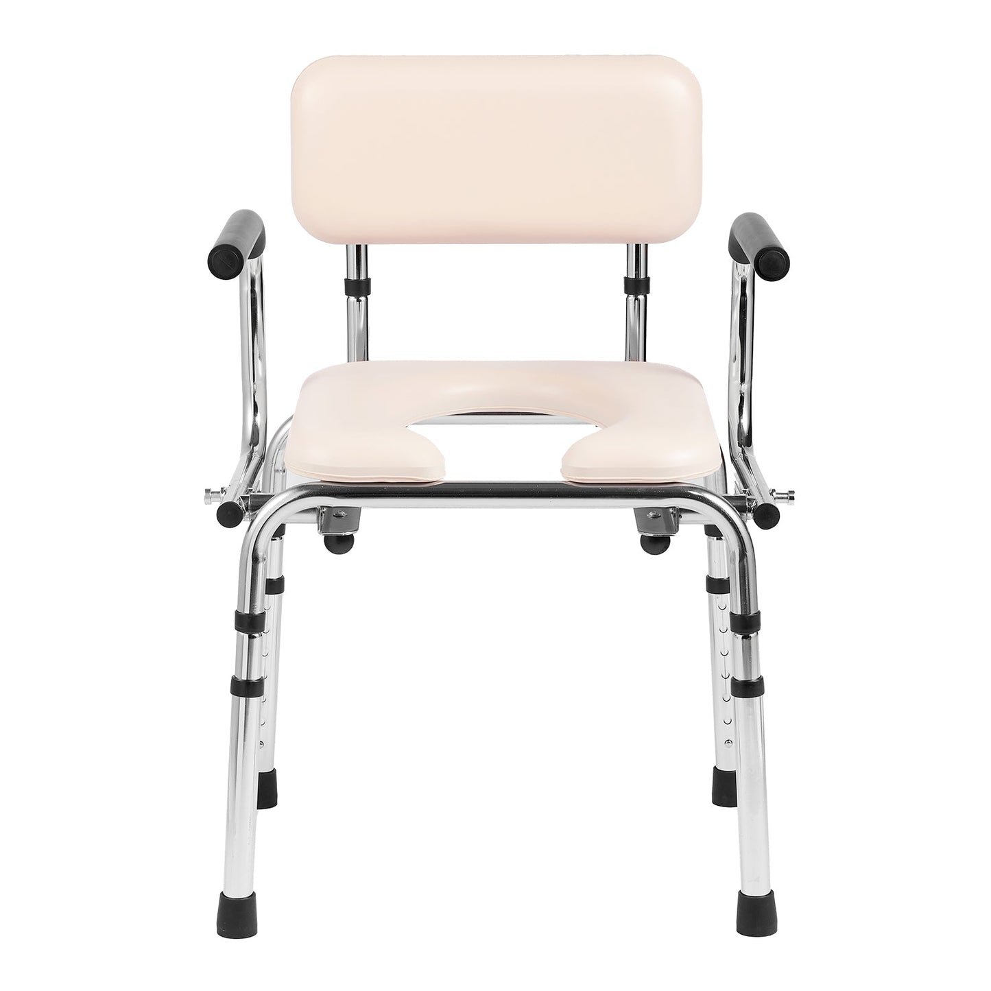 Commode Chair with Padded Seat and Adjustable Height