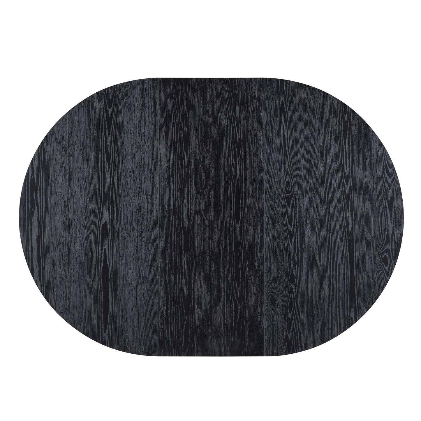 5 Piece Dining Set Extendable Round Table And 4 Chairs - Black / Oak