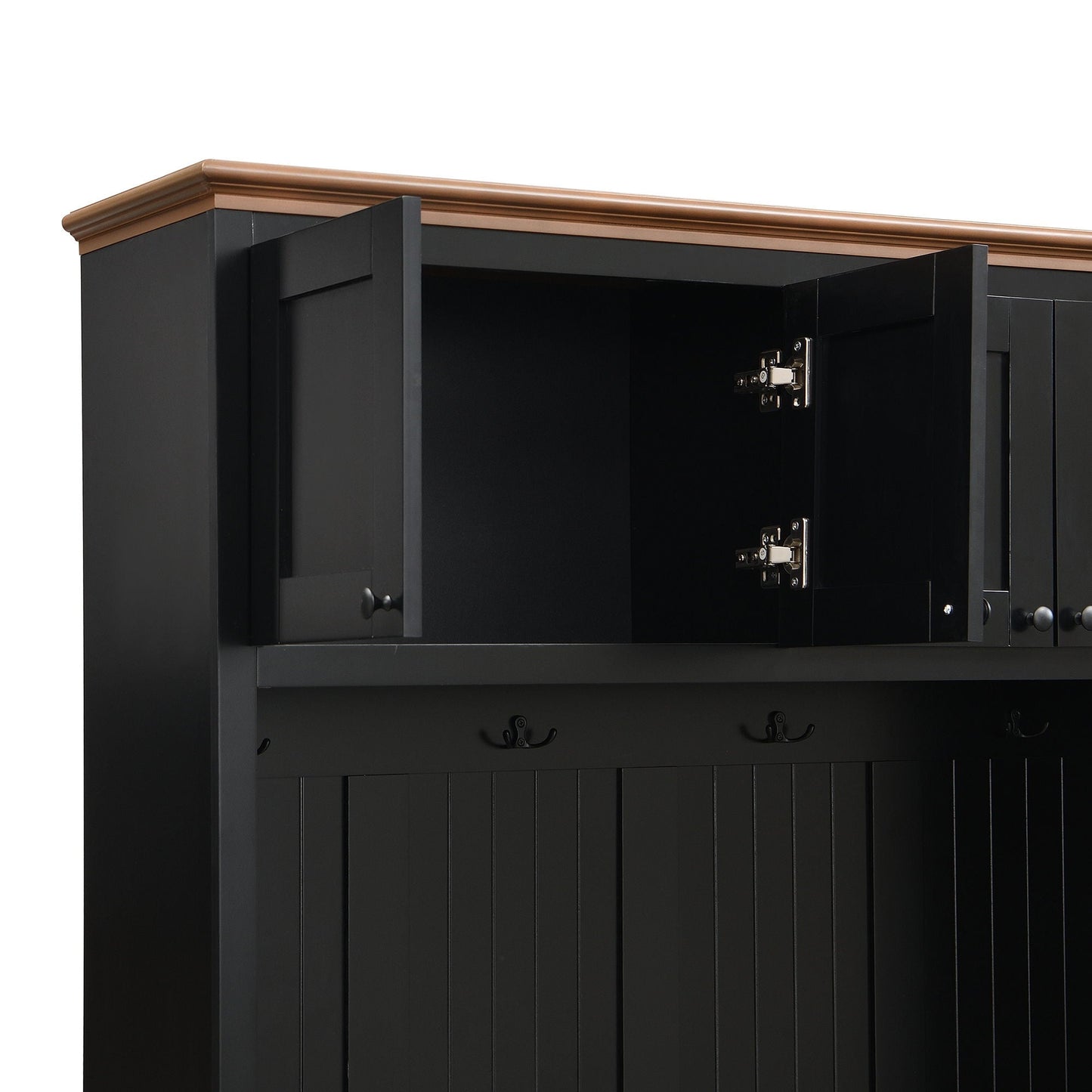 Entryway Hall Tree With Storage Bench, Coat Rack Shoe Bench With Cabinets