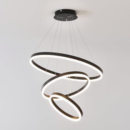 Modern 3 Rings Chandelier with Remote Control