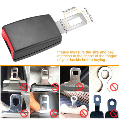 2Pcs Universal Car Extension Socket Buckles Auto Safety Extender Clip Alarm Stopper Comfortable For Pregnant Compatible w/ Most Cars