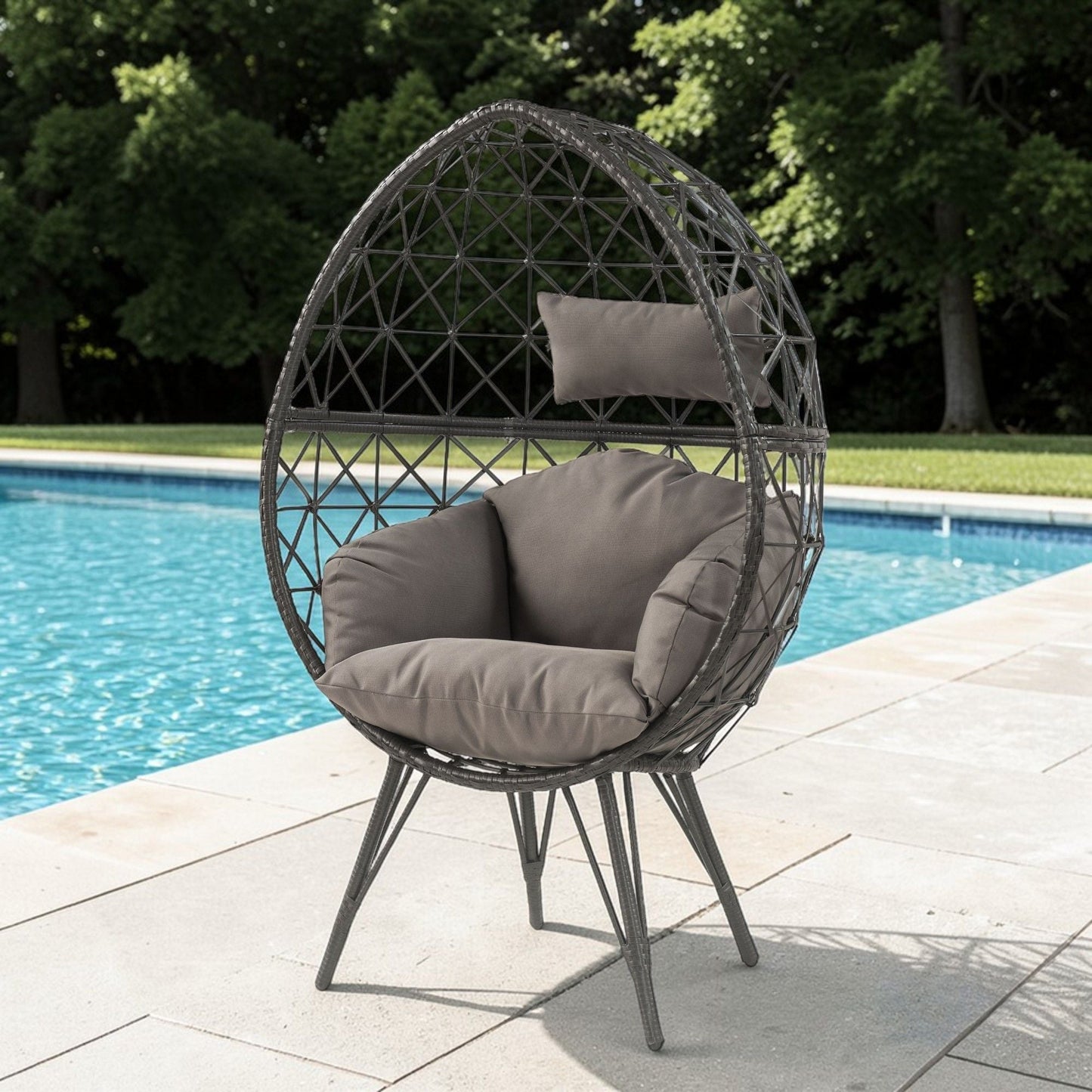 Aeven - Patio Lounge Chair - Light Gray