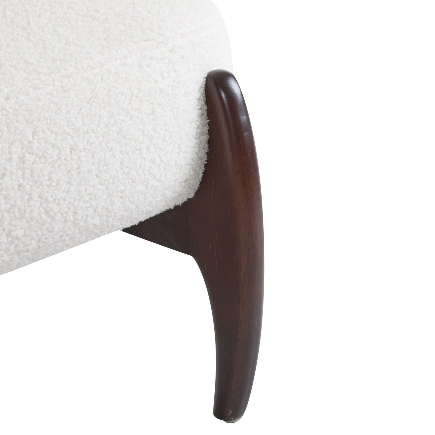 Modern Boucle Lounge Chair With Solid Wood Frame