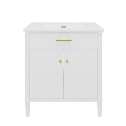 Bathroom Vanity With Sink, Soft Close Doors And Adjustable Shelf