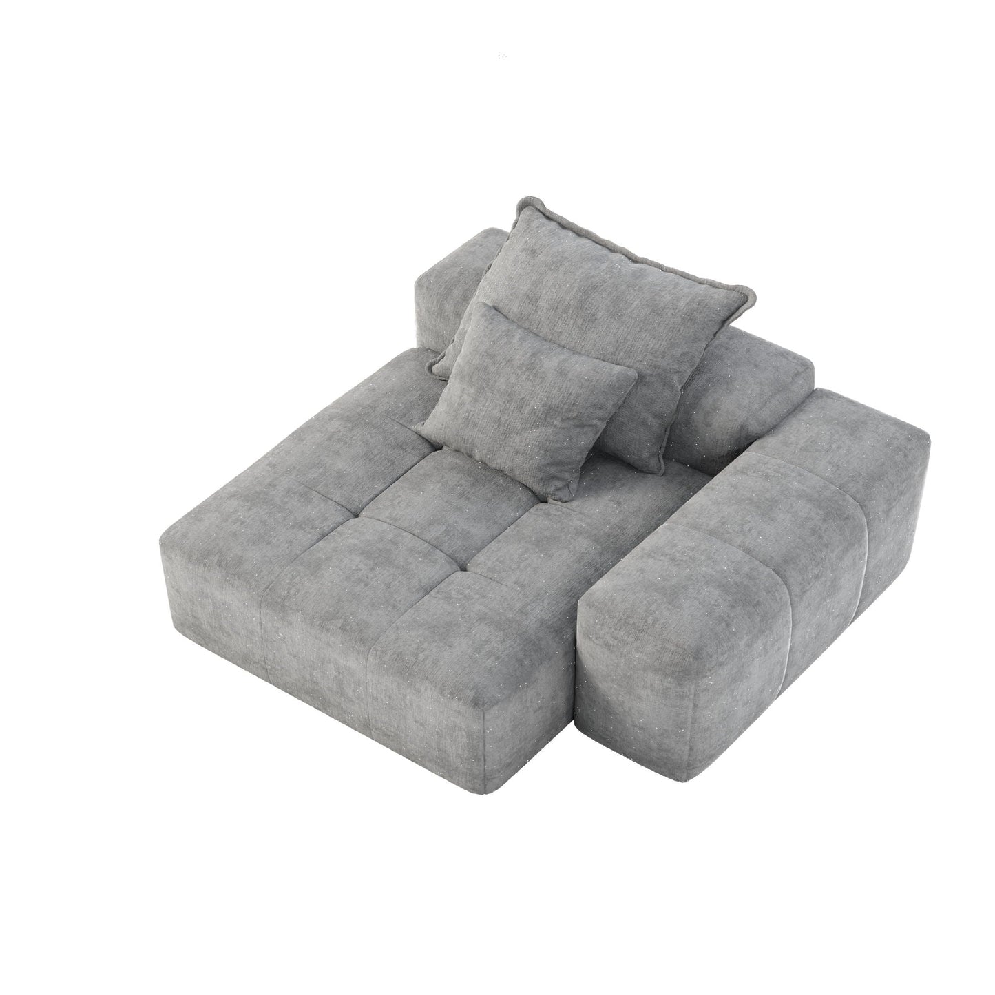Modern Oversized Modular Sectional Sofa with Sparkling Chenille Fabric