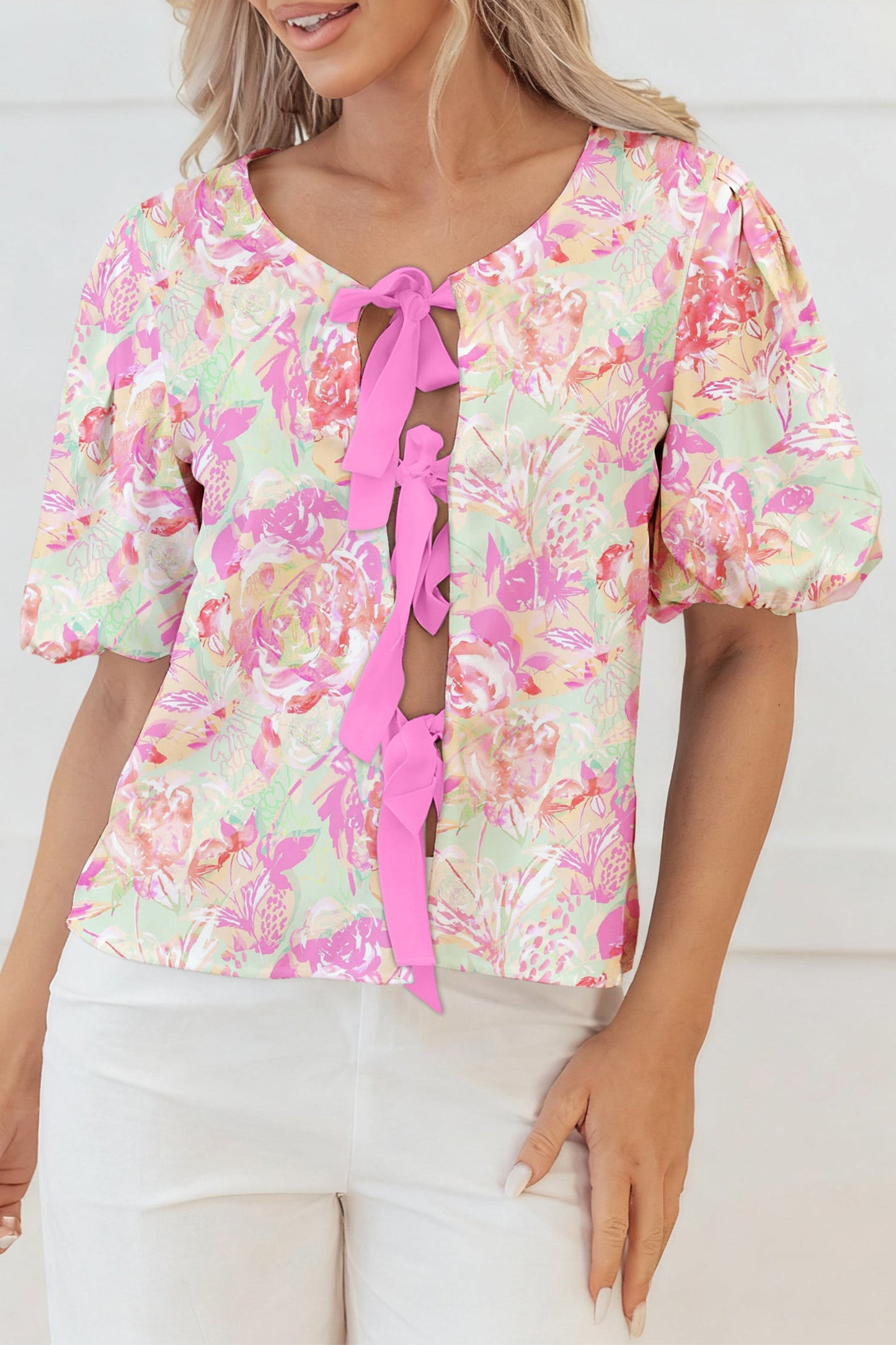 Ayla Short Puff Sleeve Blouse