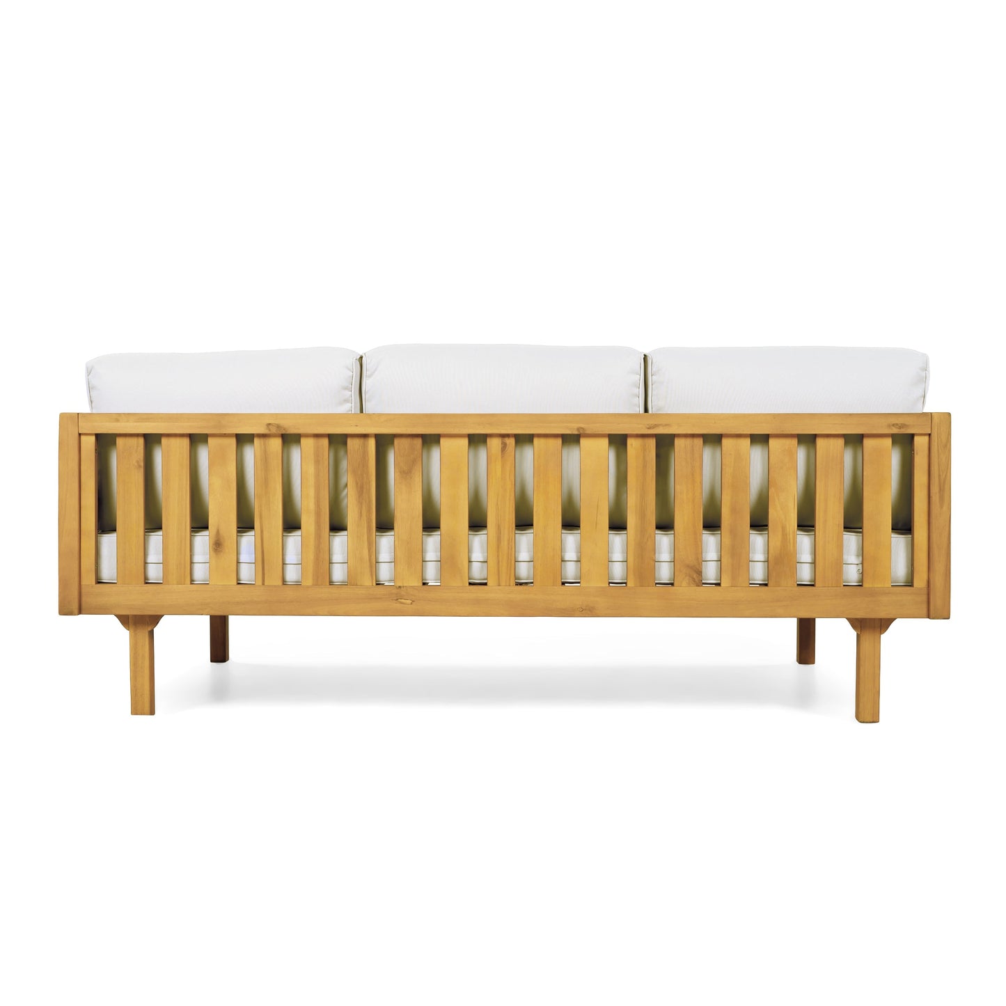 Three-Seater Outdoor Daybed - Acacia Wood Teak Finish Frame