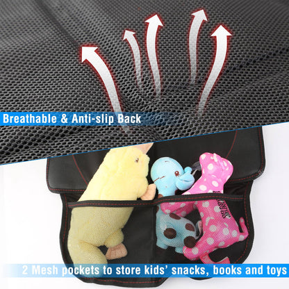 2 Packs Car Seat Protector Cushion Mat Pad with Thick Padding Protector for Child Baby Car Seat Mesh Pockets Non-slip