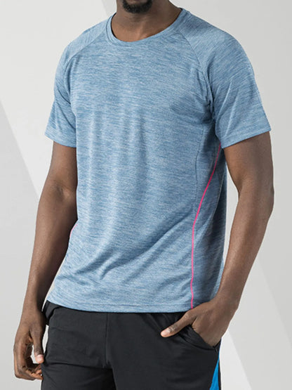 Men's Plus Size Round Neck Short Sleeve Active T-Shirt