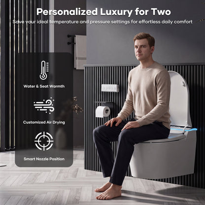 Wall-Mounted Smart Toilet with Automatic Lid Opening