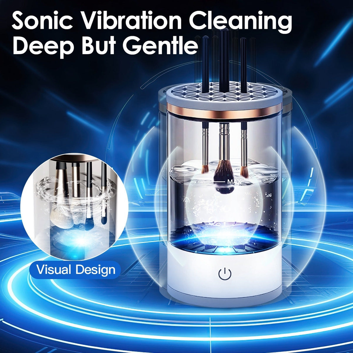 3 In 1 Makeup Brush Blender Cleaner Automatic Makeup Brush Cleaner Machine  USB Powered Brush Drying Storage Suitable For All Types of Brushes