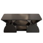 Geometric Engineered Coffee Table with Rounded Corners and Open Shelves
