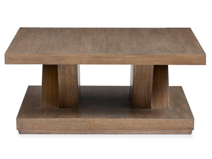 Lansbury - Square Cocktail Table With Casters - Antique Wheat