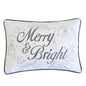 Merry & Bright Christmas Throw Pillow – 14x20 Velvet Lumbar Cushion