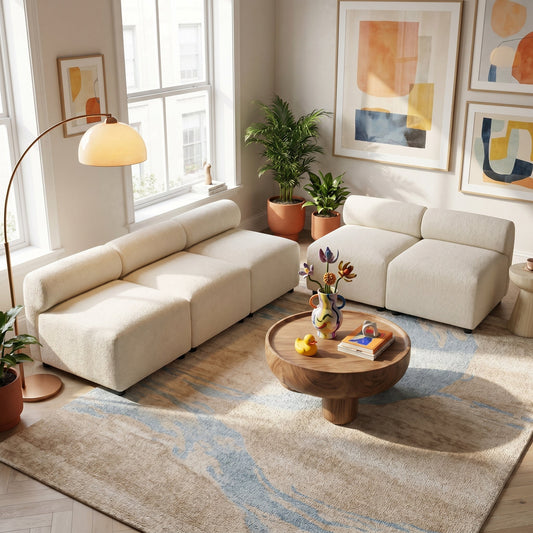 Evelyn 5-Piece Modular Chenille Sectional Sofa for Living Rooms
