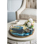 20.9x20.1x3.1" Round Accent Mirrored Tray with Handles