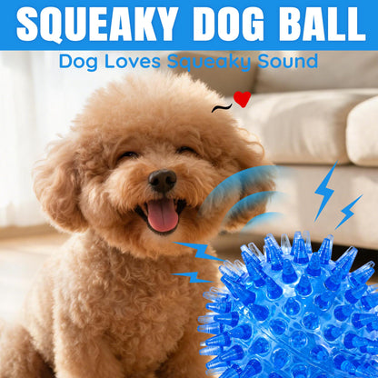 12-Pack Squeaky Spiky Dog Balls, Balls For Small Medium Dogs Durable TPR, Floats, Bouncy, Soothes Gums, Cleans Teeth, Boredom Buster, Interactive Play, Indoor And Outdoor Fetch