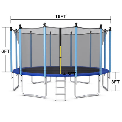 Outdoor Trampoline with Safety Closure Net-16 ft