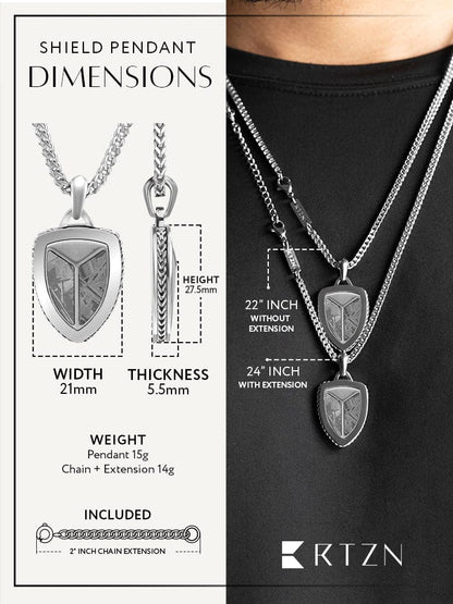 Meteorite Shield Pendant Necklace