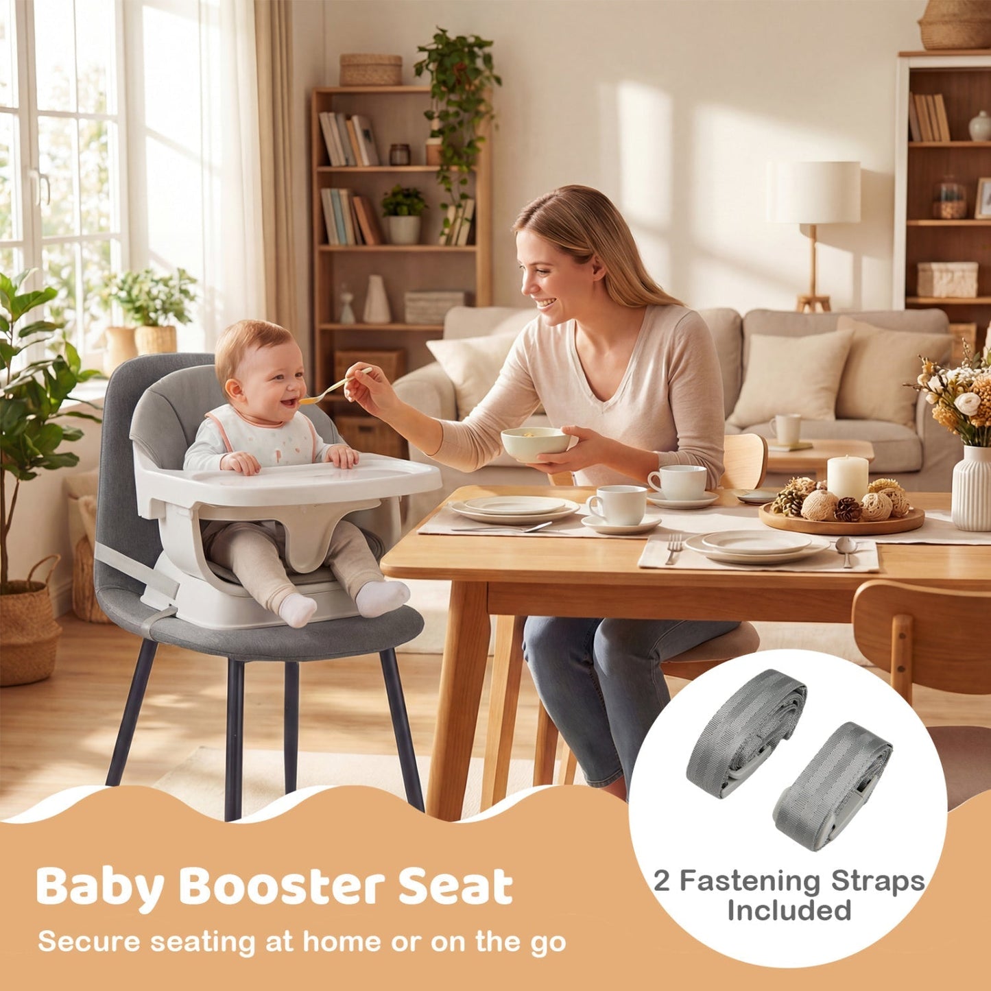 9-in-1 Convertible High Chair with Solid Wood Legs for Babies and Toddlers
