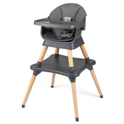 9-in-1 Convertible High Chair with Solid Wood Legs for Babies and Toddlers