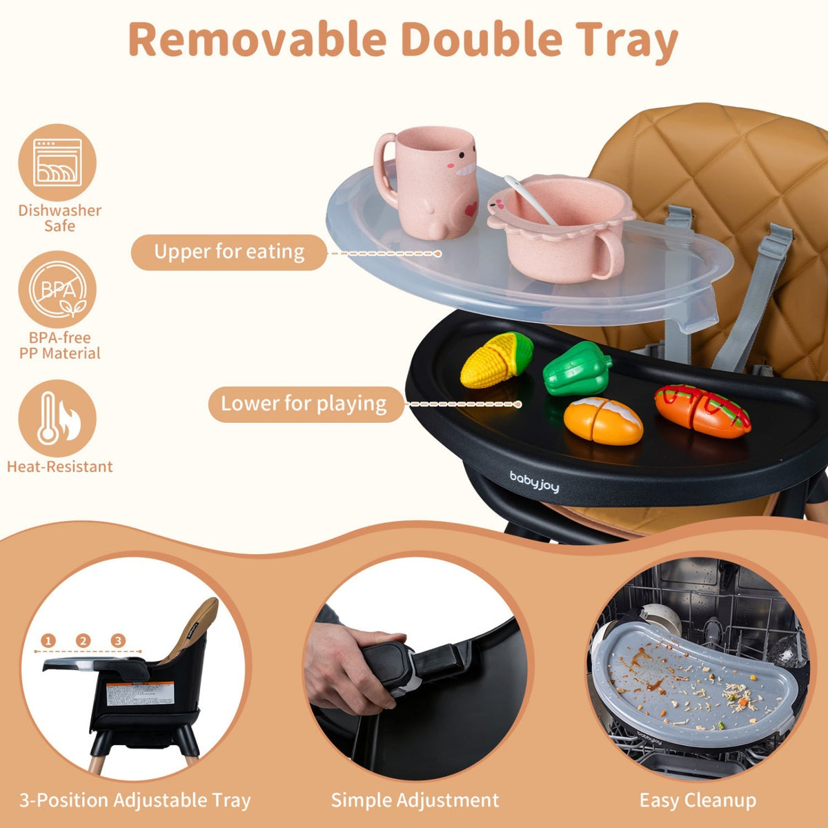 9-in-1 Convertible High Chair for Babies and Toddlers with Seat Cushion