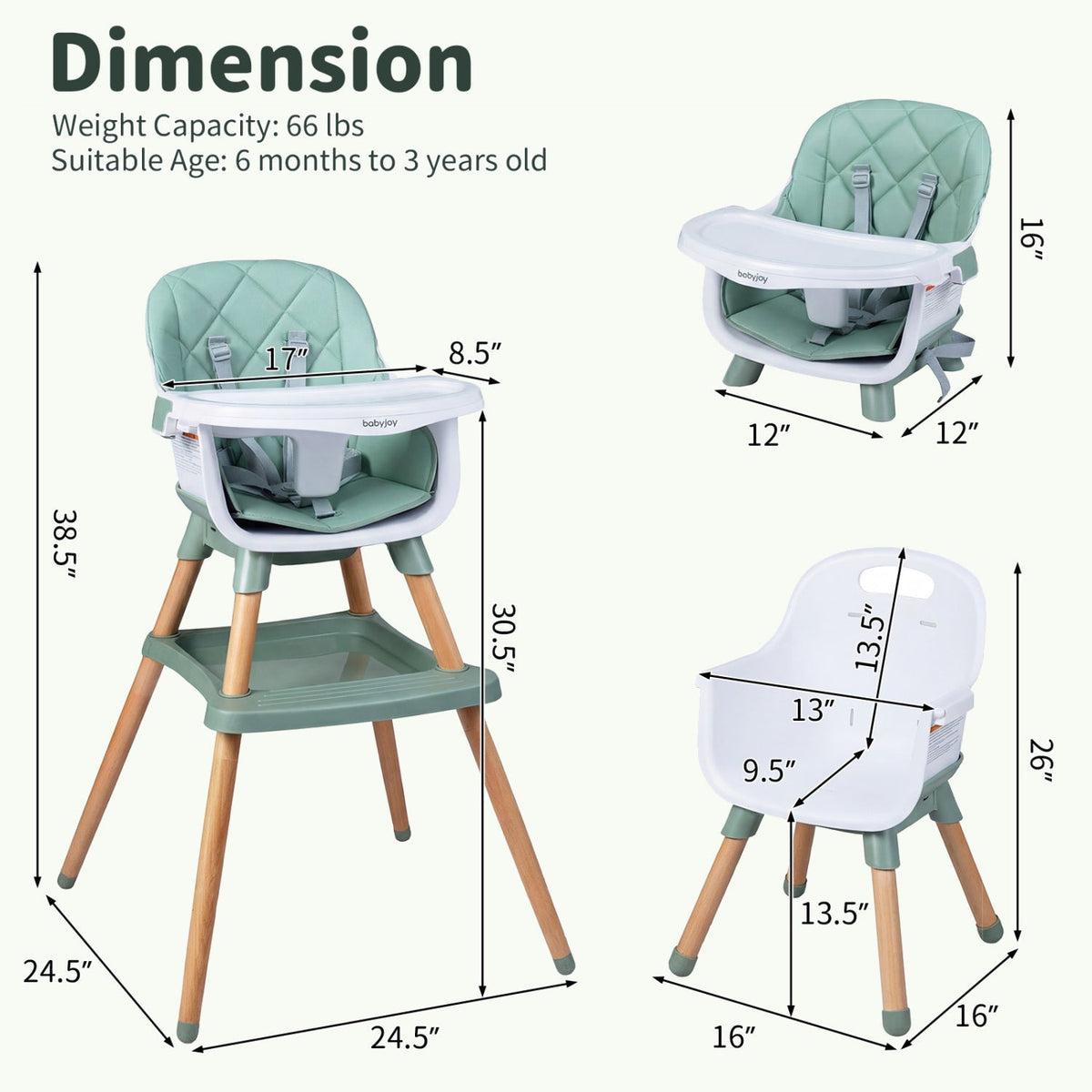 9-in-1 Convertible High Chair for Babies and Toddlers with Seat Cushion