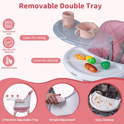 9-in-1 Convertible High Chair for Babies and Toddlers with Seat Cushion