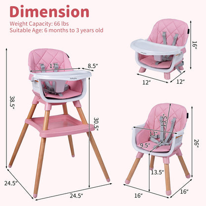 9-in-1 Convertible High Chair for Babies and Toddlers with Seat Cushion